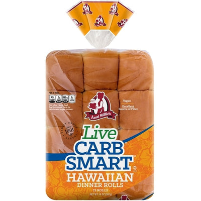 Aunt Millie's Live Carb Smart Hawaiian Dinner Rolls, 12 rolls