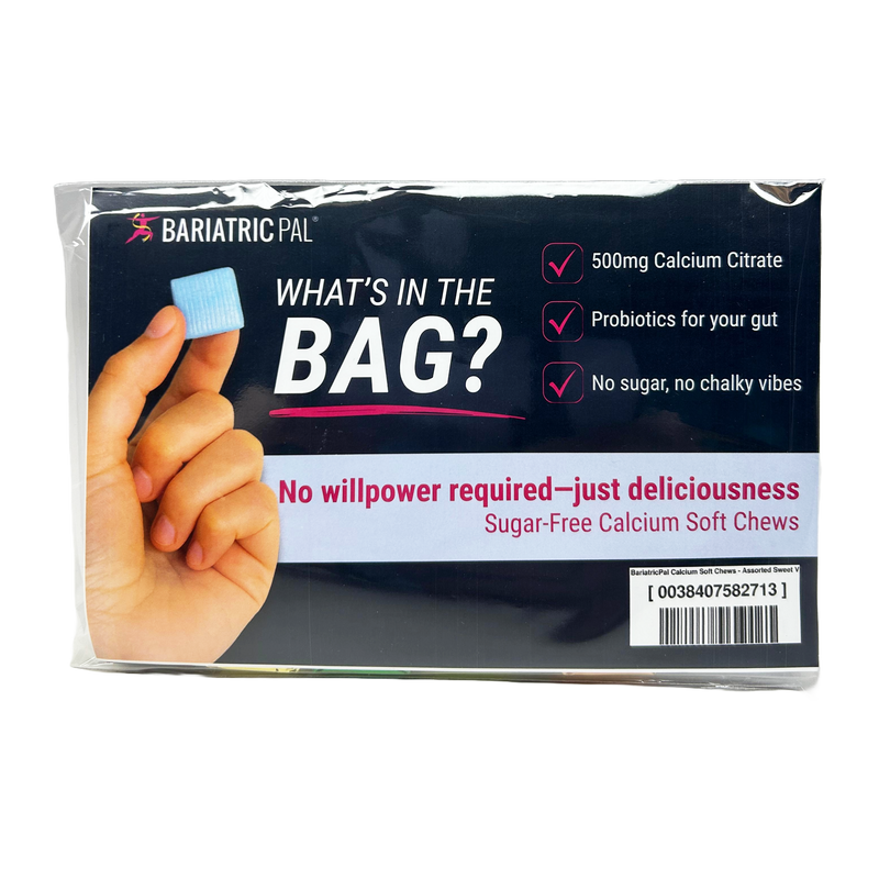 BariatricPal Sugar-Free Calcium Citrate Soft Chews 500mg with Probiotics - All Flavor Sample Variety Pack
