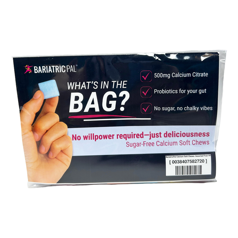 BariatricPal Sugar-Free Calcium Citrate Soft Chews 500mg with Probiotics - All Flavor Sample Variety Pack