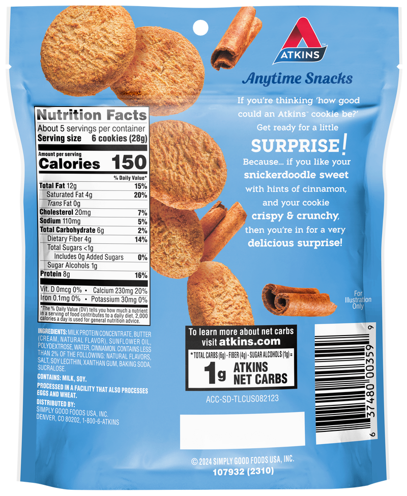 Atkins Nutritionals Crunchy Protein Bite-Sized Cookies, 4.94oz