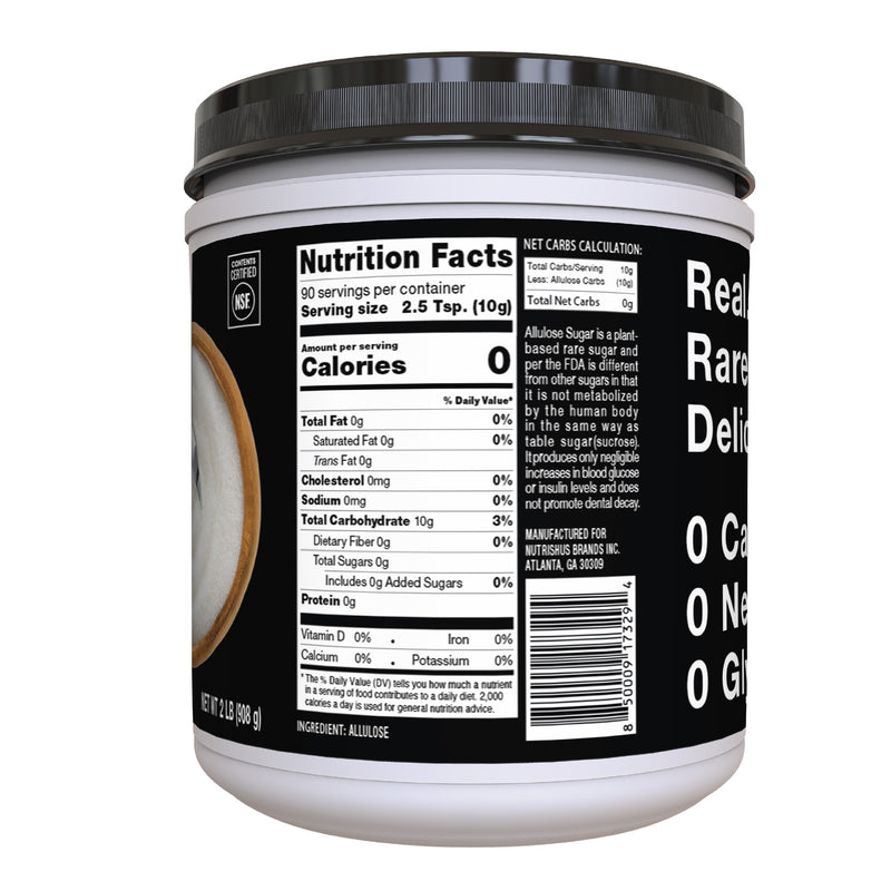 RxSugar Allulose Sugar Canister  - 0 Calories. 0 Net Carbs. 0 Glycemic