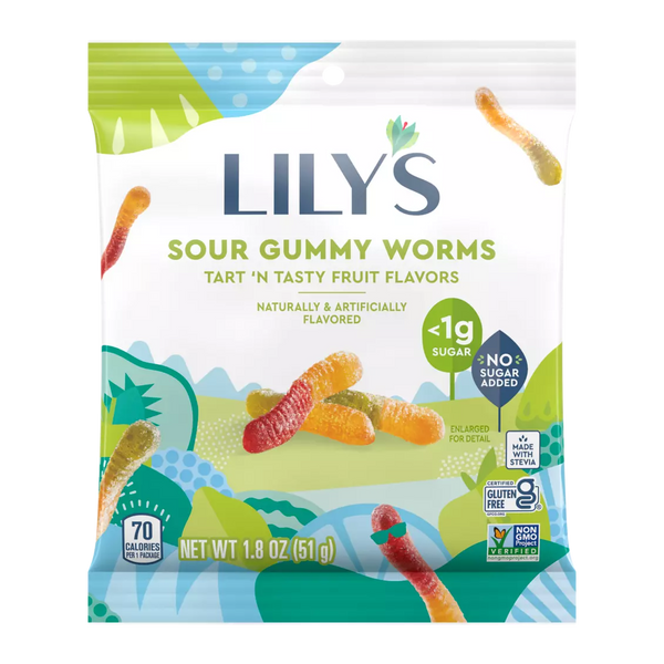 Lily's Sweets No Sugar Added Gummy Worms 1.8 oz