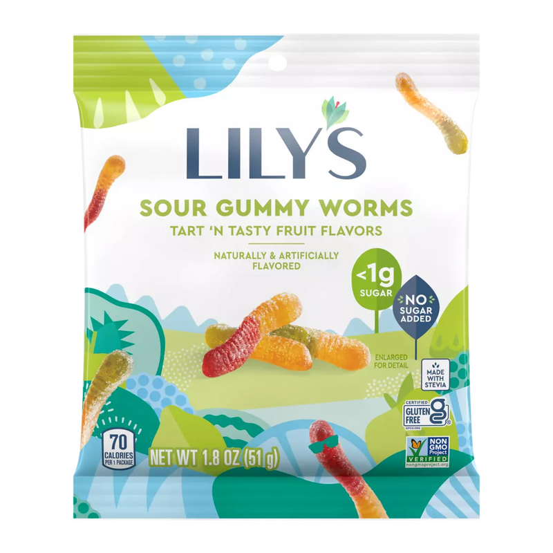 Lily's Sweets No Sugar Added Gummy Worms 1.8 oz