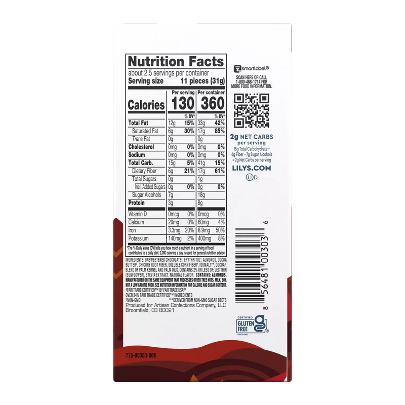 Lily's Sweets No Sugar Added 55% Dark Chocolate Bars