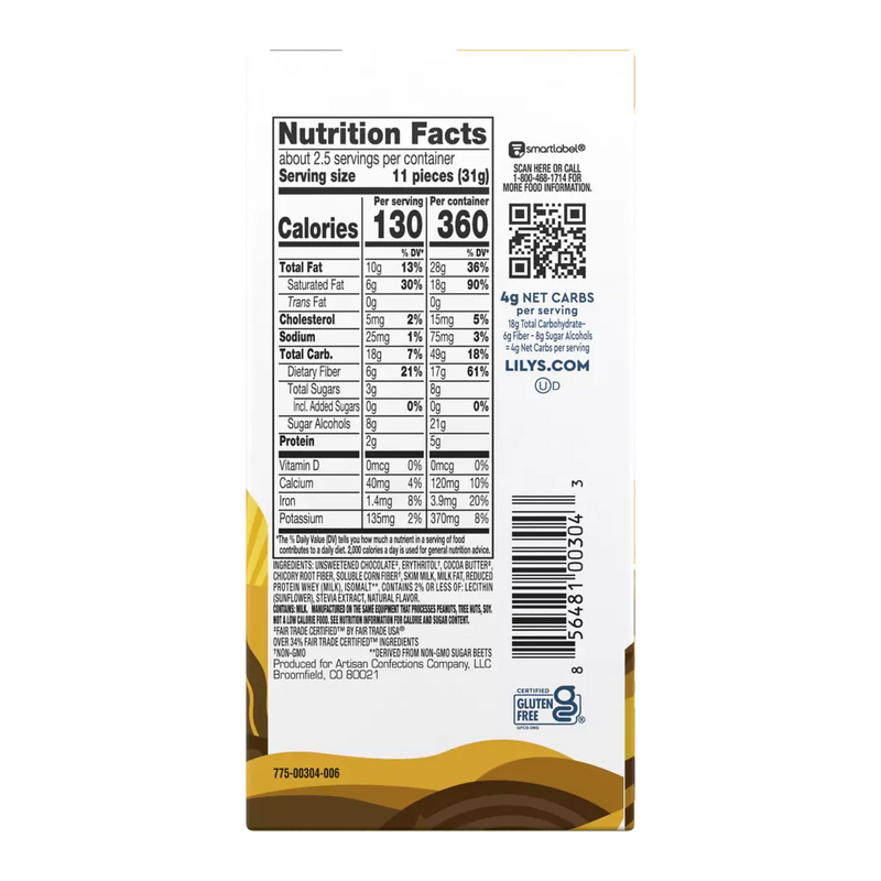 Lily's Sweets No Sugar Added 40% Milk Chocolate Style Bars