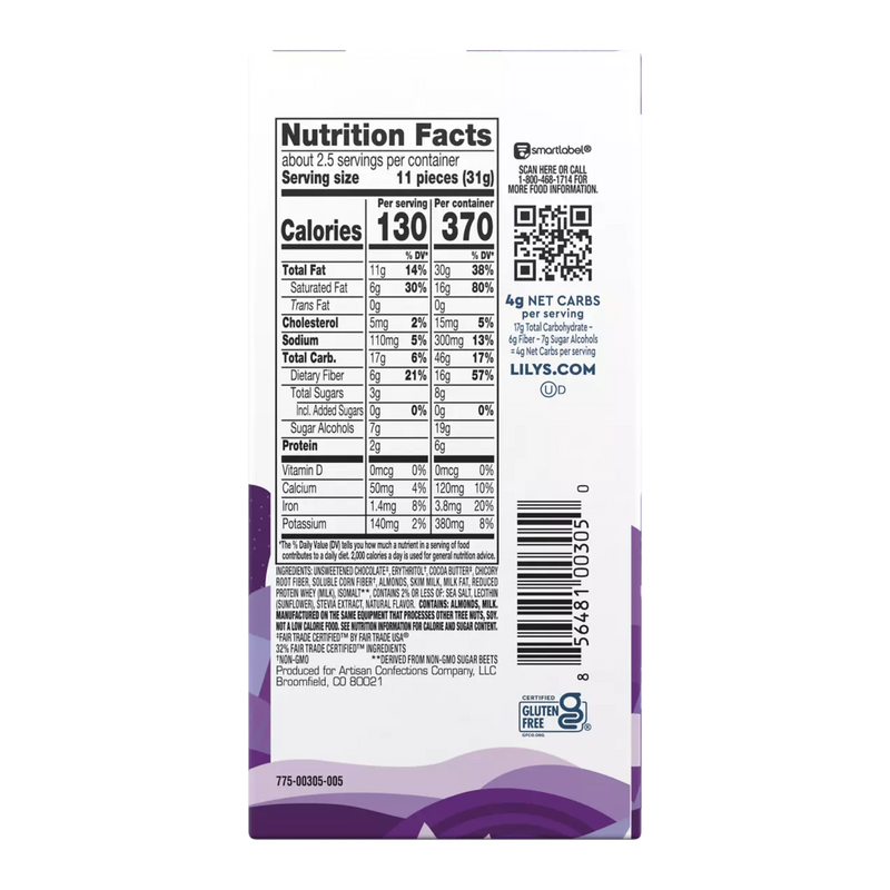 Lily's Sweets No Sugar Added 40% Milk Chocolate Style Bars