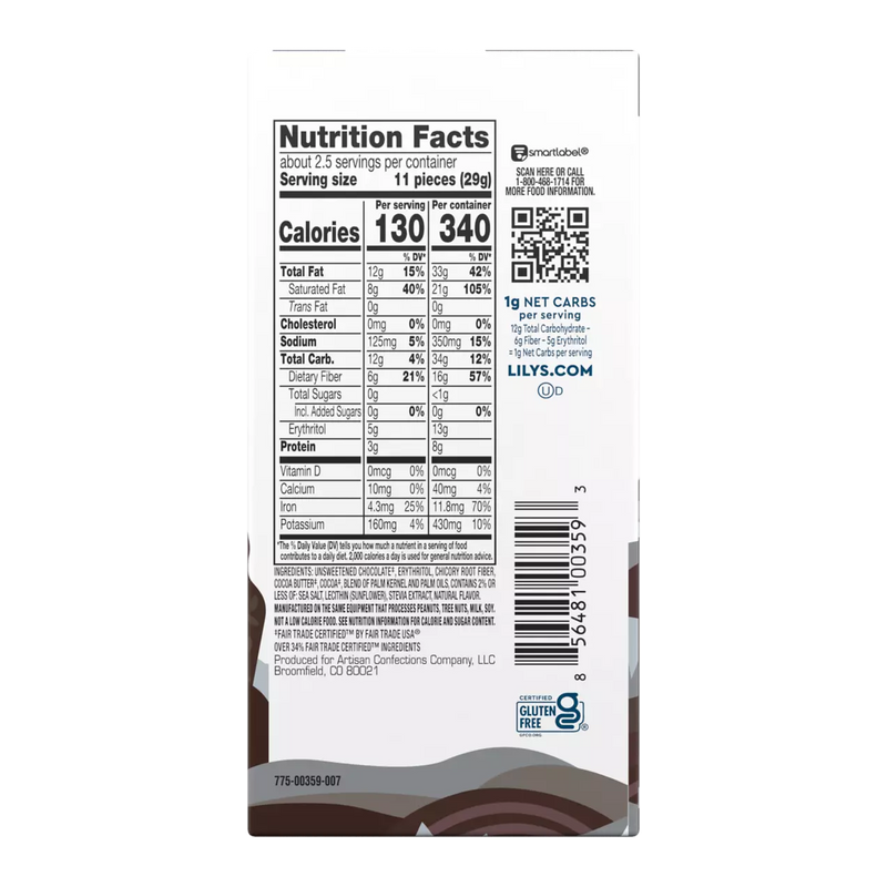Lily's Sweets No Sugar Added 70% Extra Dark Chocolate Bars