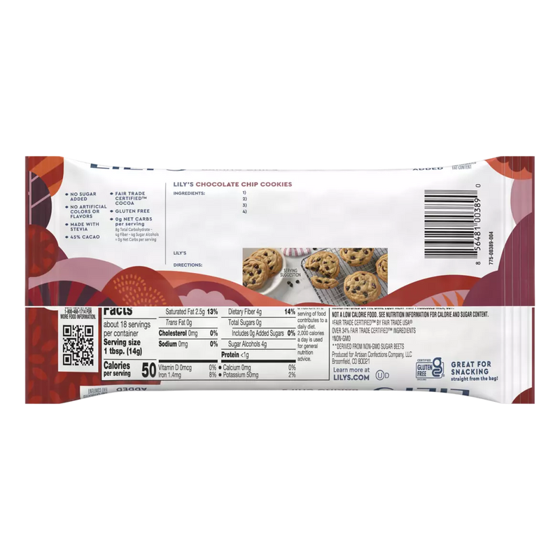 Lily's Sweets Semi Sweet Style Baking Chips, No Sugar Added 9 oz.