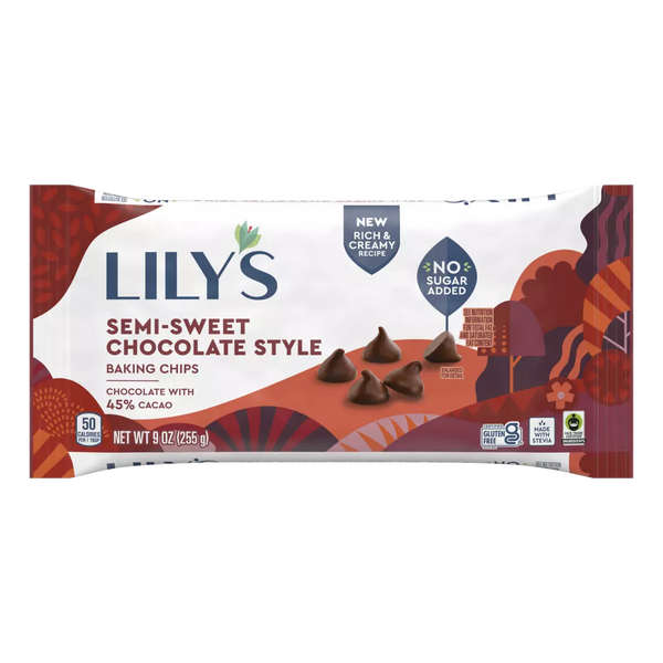 Lily's Sweets Semi Sweet Style Baking Chips, No Sugar Added 9 oz.