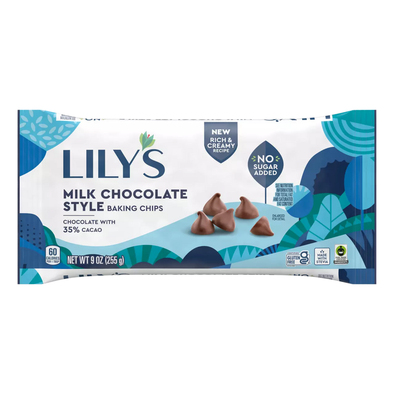 Lily's Sweets Milk Chocolate Style Baking Chips No Sugar Added 9 oz.