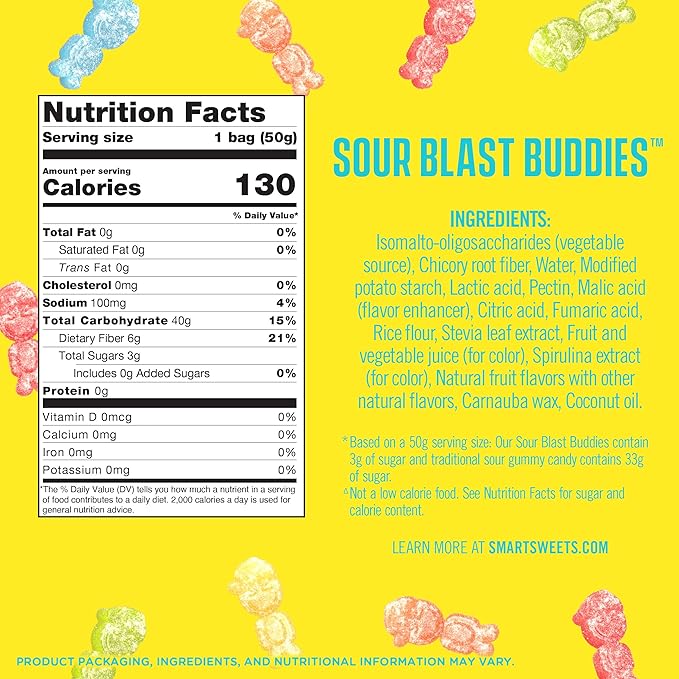 Smart Sweets Sour Blast Buddies 50g (1.8 oz)