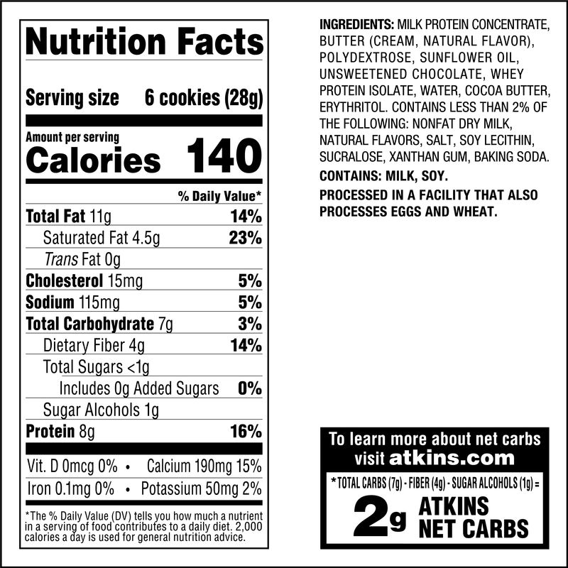 Atkins Nutritionals Crunchy Protein Bite-Sized Cookies, 4.94oz