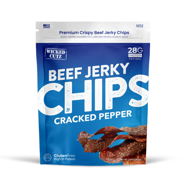 High Protein Beef Jerky Chips by Wicked Cutz