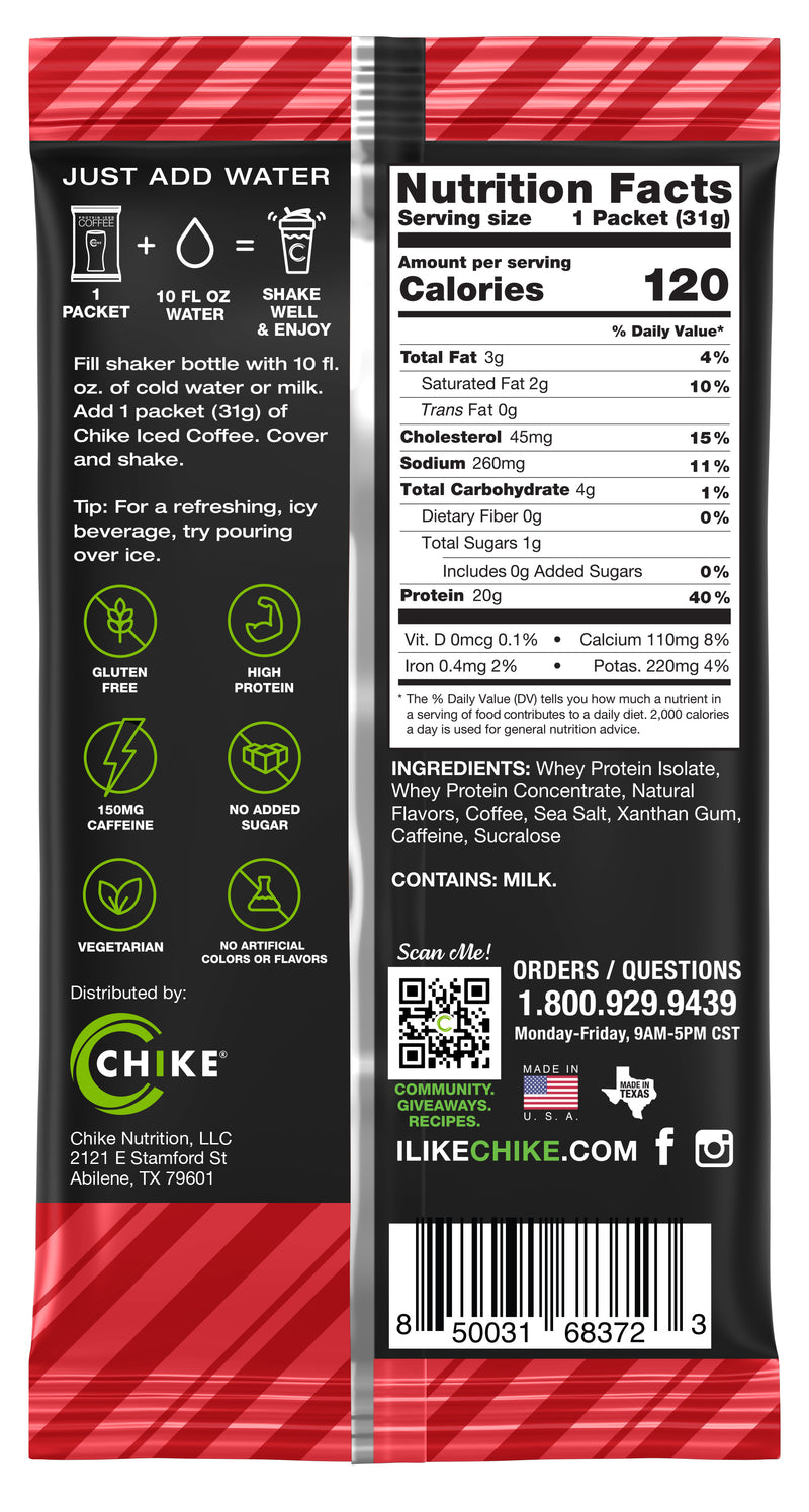 Chike Nutrition High Protein Iced Coffee Single Packets