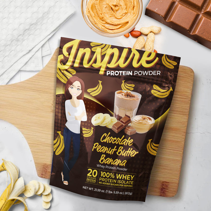 Inspire Chocolate Peanut Butter Banana Protein Powder by Bariatric Eating