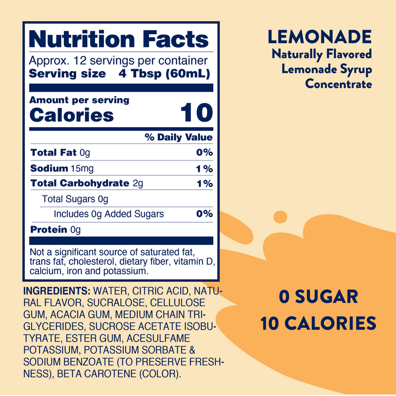 Jordan's Skinny Mixes Sugar Free Lemonade Syrup Concentrate