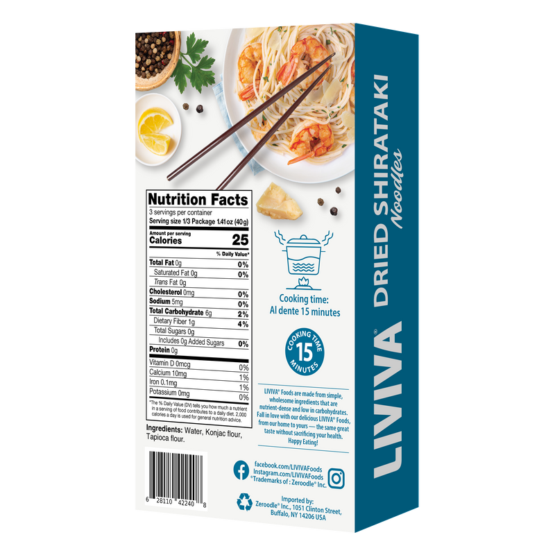 Liviva Dried Shirataki Noodles, One Box