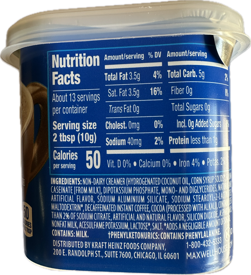 Maxwell House Sugar Free International Cafe Beverage Mix