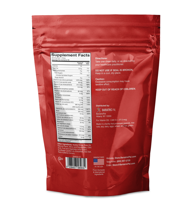 BariatricPal Multivitamin Soft Chew – Fruit Punch Flavor