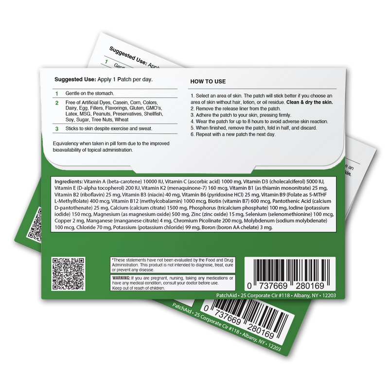 MultiVitamin Plus Topical Patch without Iron by PatchAid