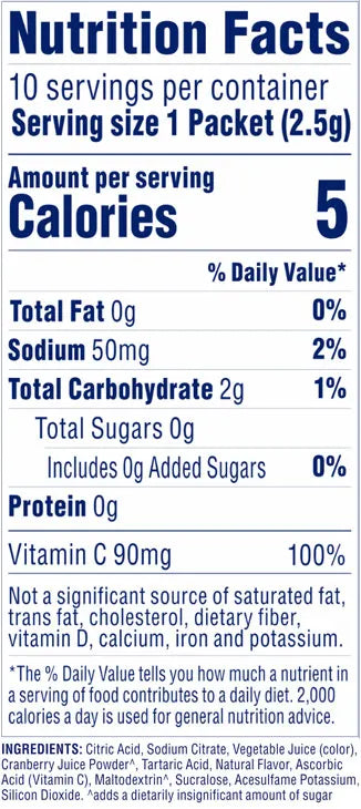 Ocean Spray Zero Sugar Drink Mix, 10 packets