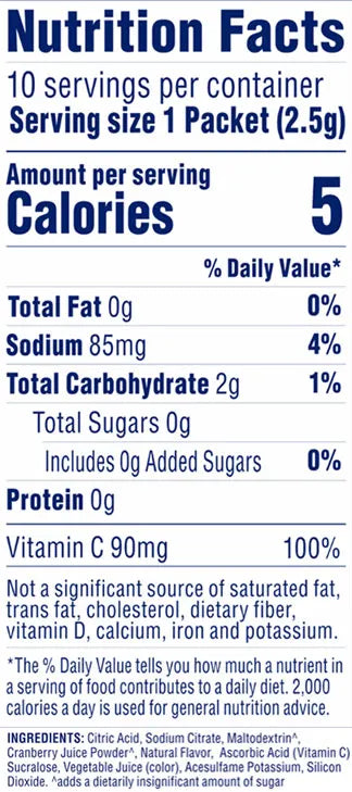 Ocean Spray Zero Sugar Drink Mix, 10 packets