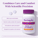 BariMelts Iron + Vitamin C - 90 Fast-Dissolving Tablets - Natural Orange Flavor
