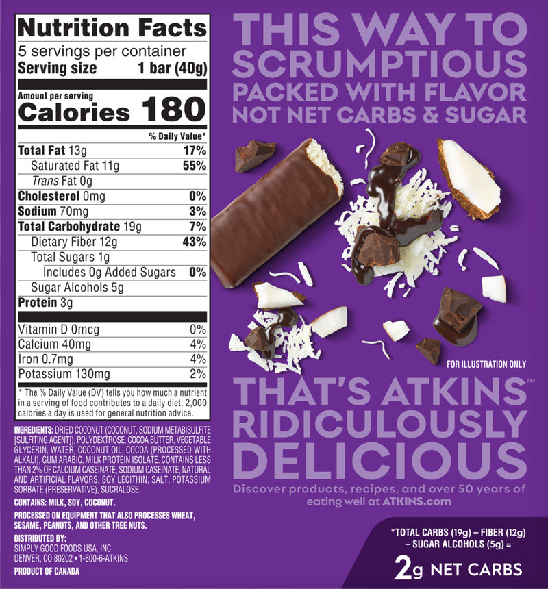 Atkins Nutritionals Endulge Candy Bars