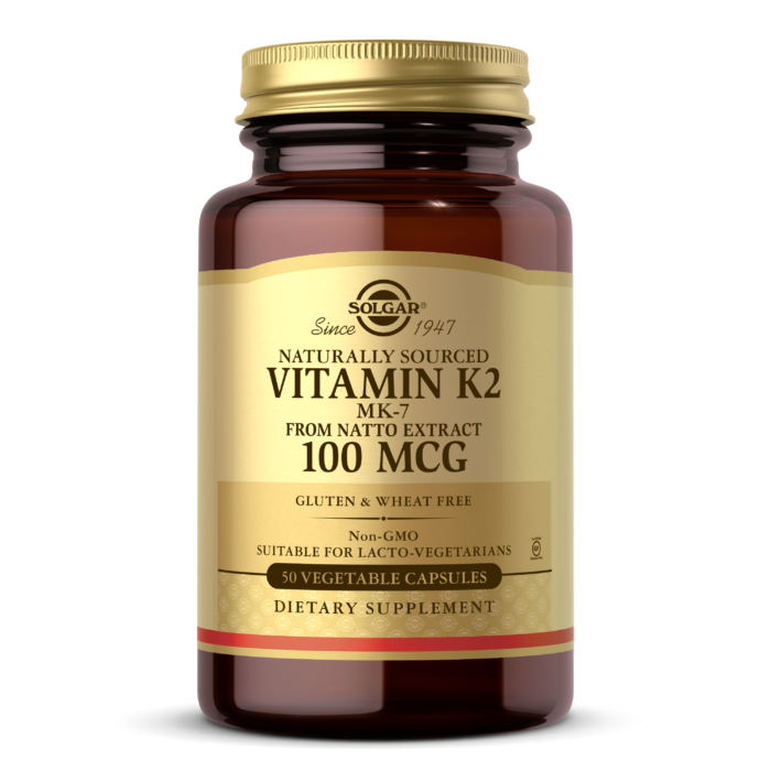 Solgar® Naturally Sourced Vitamin K2 (MK-7) 100mcg Vegetable Capsules