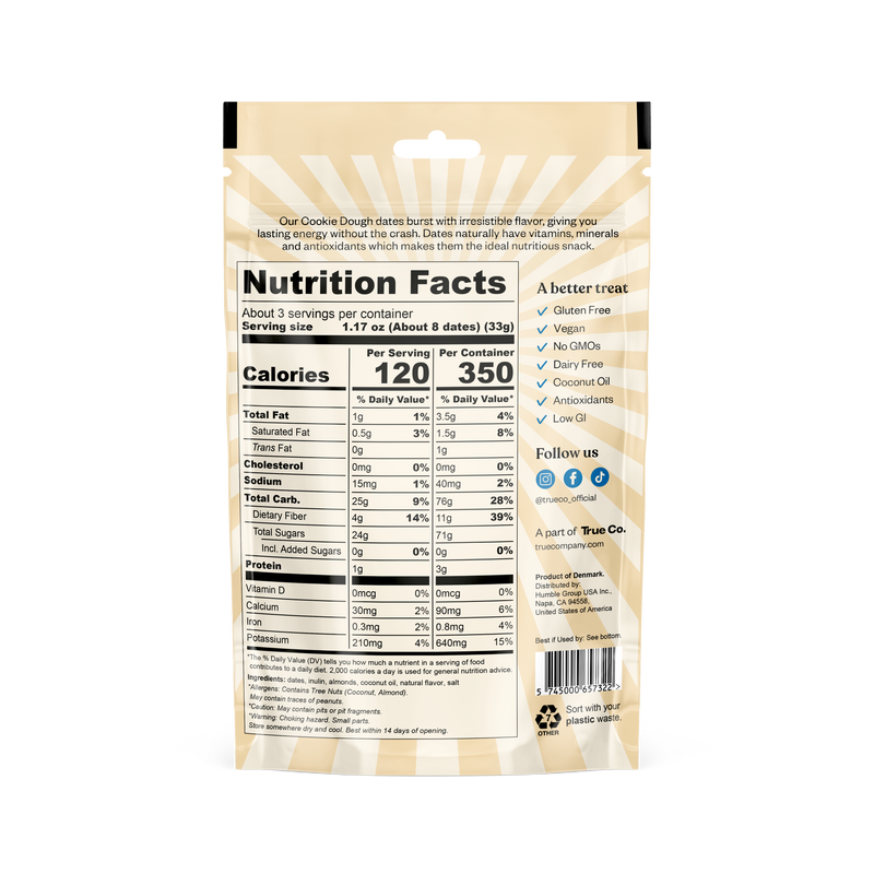 True Dates Gluten Free Flavoured Dates, 3.5oz