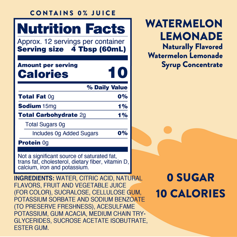 Jordan's Skinny Syrups Sugar Free Watermelon Lemonade Syrup Concentrate