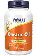 NOW Castor Oil 650mg 120 Softgels