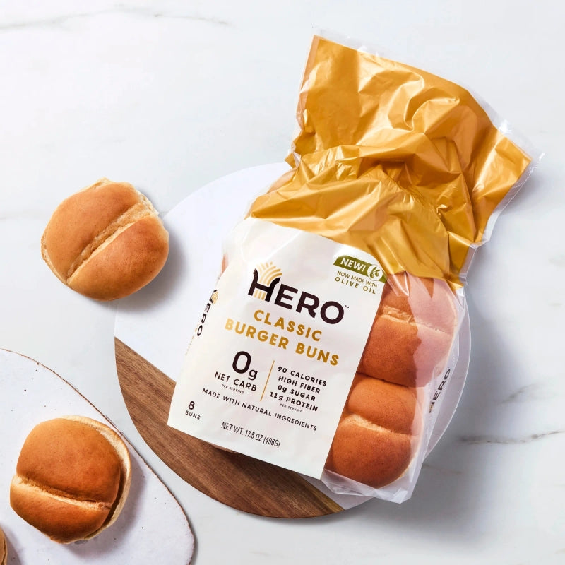 Hero Zero Net Carb Classic Burger Buns, 8 buns