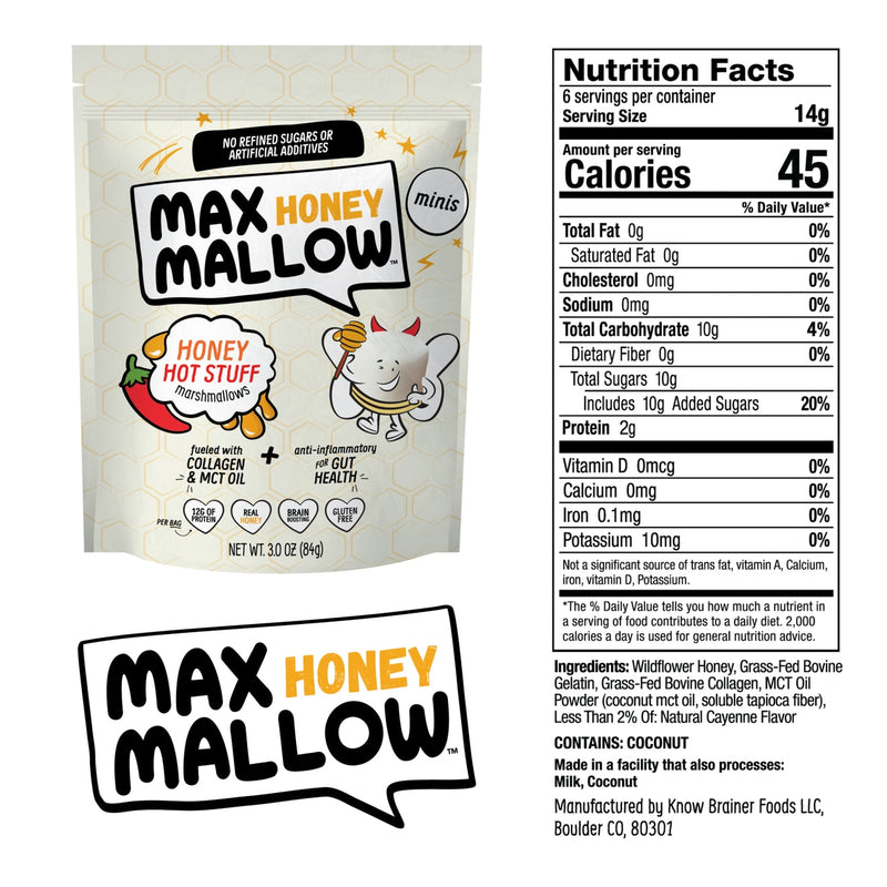 Know Brainer Foods Max Honey Mallow Sugar Free Mini Marshmallows, 3 oz