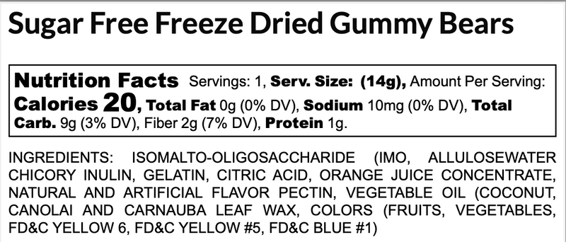 HealthiSweets Sugar Free Freeze-Dried Gummy Candy