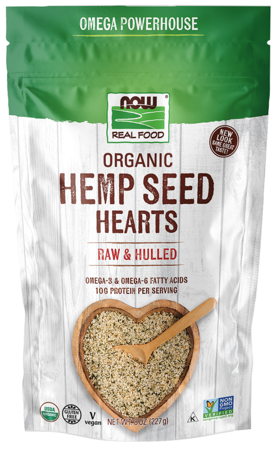 NOW Hemp Seed Hearts, Organic 8 oz. (CLEARANCE: Best by March 31, 2025)