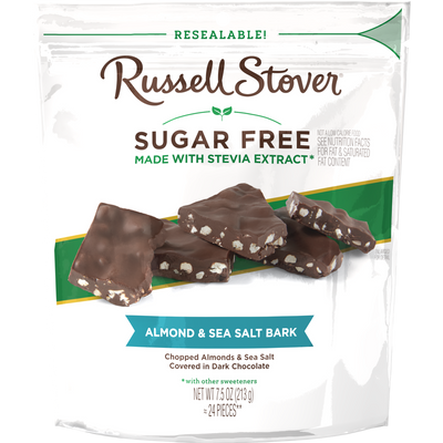 Russell Stover Sugar Free Dark Chocolate Bark - Almond & Sea Salt