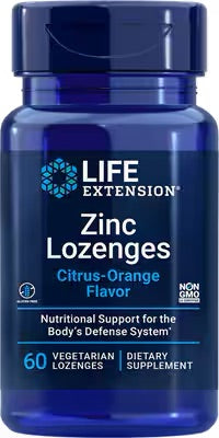 Life Extension Zinc Lozenges - Citrus Orange 60 Vegetarian Lozenges