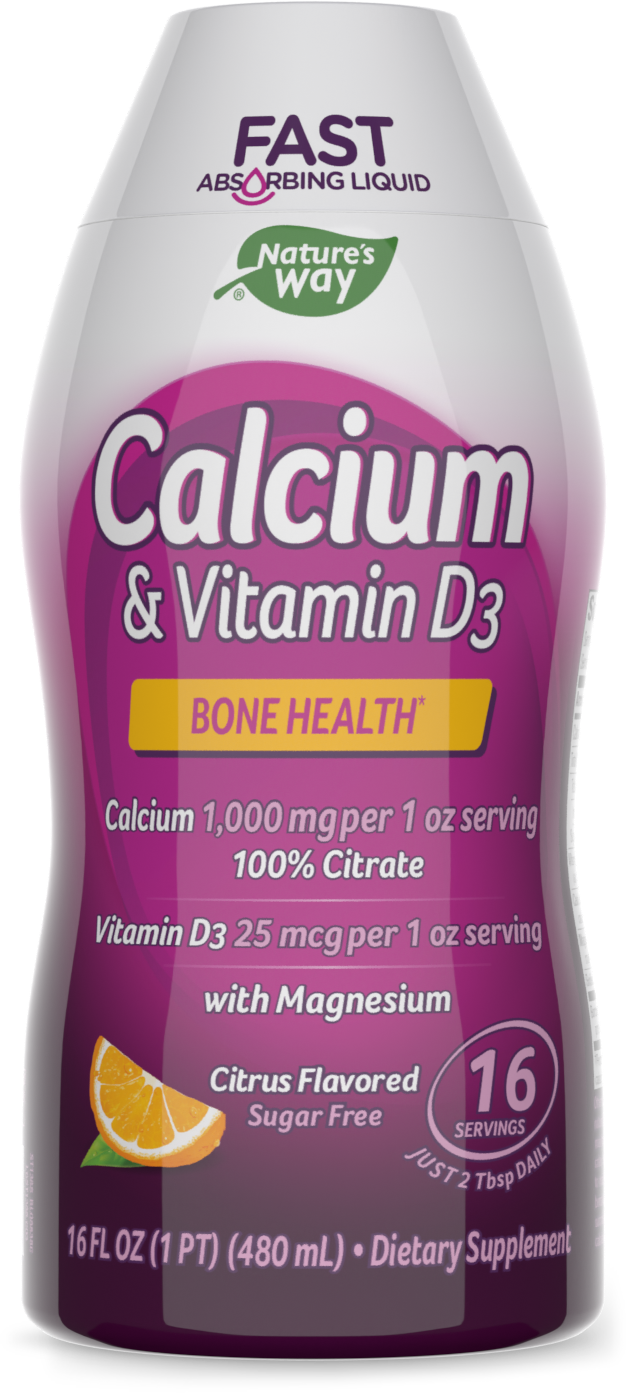 Calcium Citrate and Vitamin D3 Liquid by Nature's Way - Natural Citrus Flavor