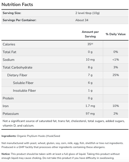 NOW Psyllium Husk Powder