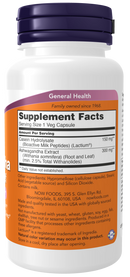 NOW Ashwagandha Stress Relief Veg Capsules, 60 capsules