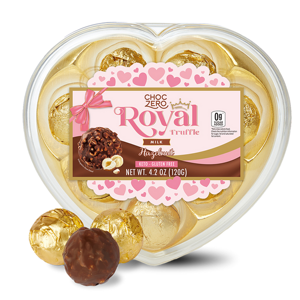 ChocZero Valentine's Day Milk Chocolate Royal Truffles, 4.2 oz