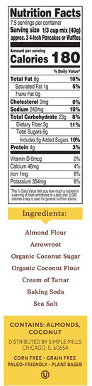 Simple Mills Pancake & Waffle Almond Flour Mix 10.7 oz 