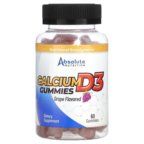 Absolute Nutrition Calcium D3 Gummies 60 Count (CLEARANCE: Best by February 28, 2025)