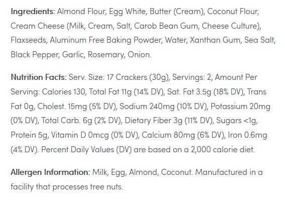 Fat Snax Almond Flour Crackers