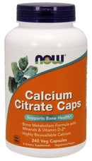 NOW Calcium Citrate Caps 240 veg capsules 