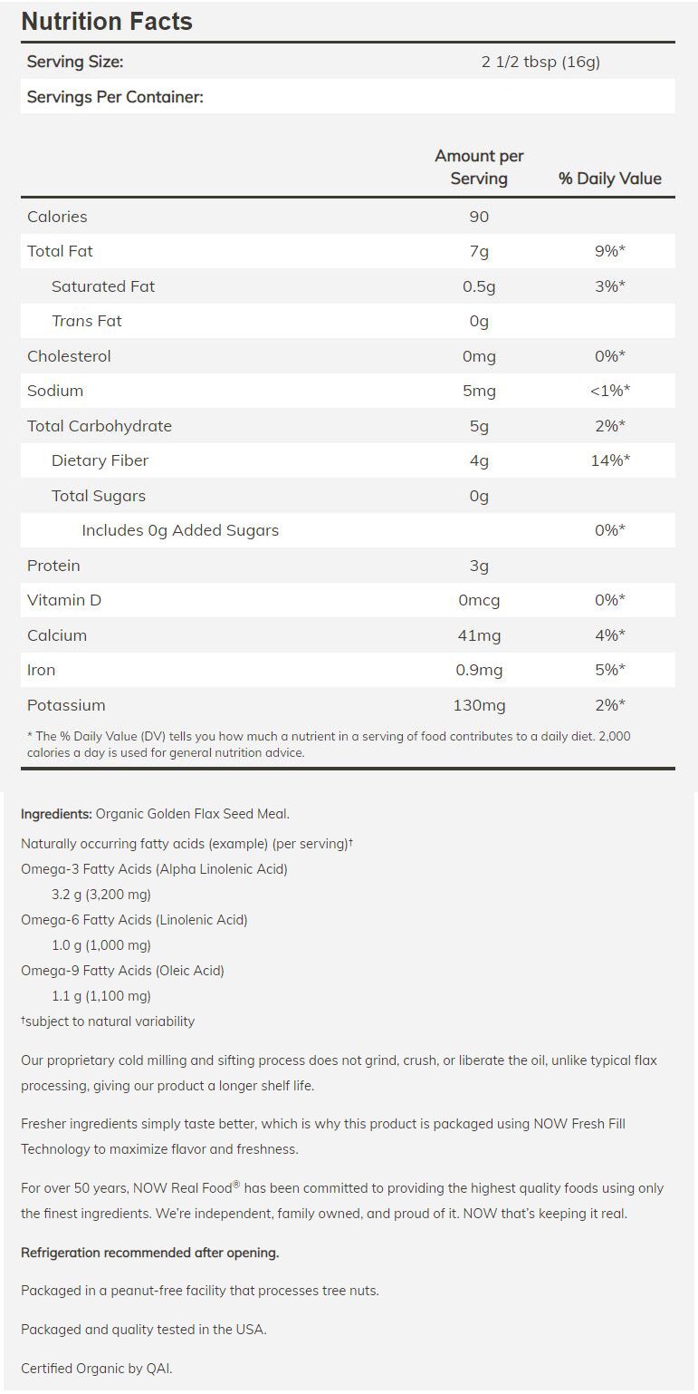 NOW Flax Seed Meal