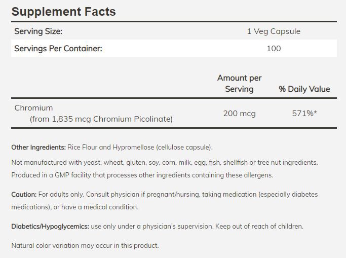 NOW Chromium Picolinate