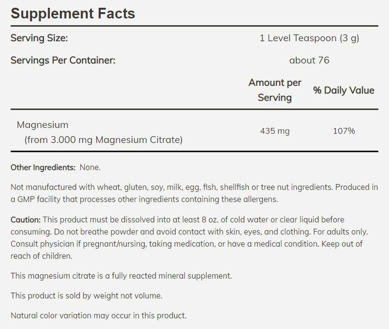 NOW Magnesium Citrate