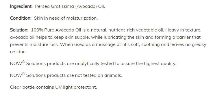 NOW Avocado Oil 4 fl oz. 